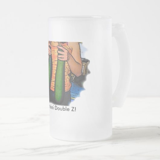 Haat mijn "Dubbele Z" Zucchinis niet! Matglas Bierpul (Voorkant rechts)