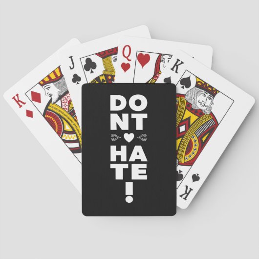 Haat niet op ZWART Pokerkaarten (Achterkant)