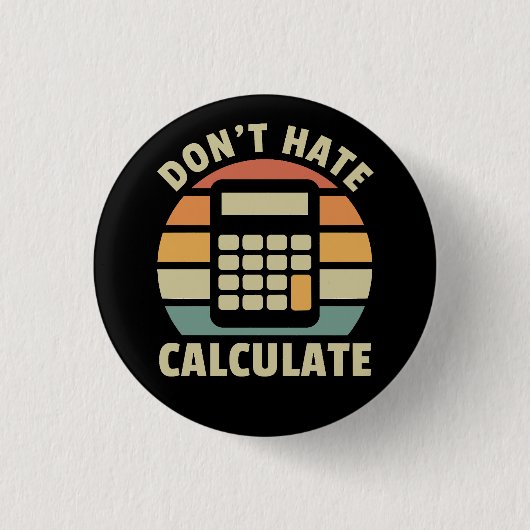Haat retro calculator niet ronde button 3,2 cm (Voorkant)