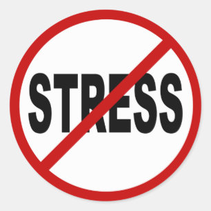 Haat stress/geen stress toegestaan teken ronde sticker
