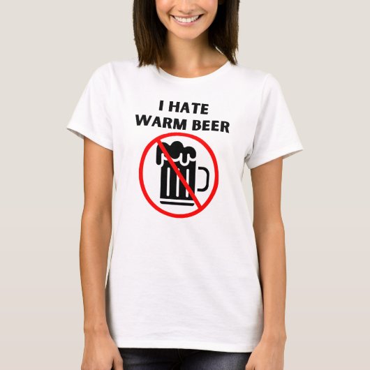 Haat warm bier t-shirt (Voorkant)