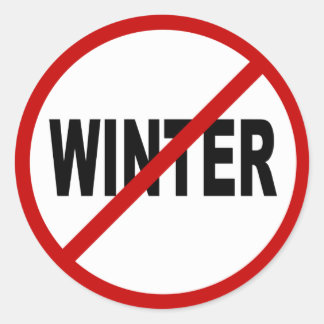 Haat Winter/Geen Winter Toegestane Tekenverklaring Ronde Sticker