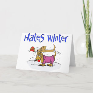 Haat winterhonden feestdagen kaart