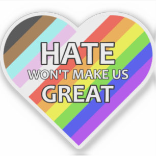 Haat zal ons geen grote Vinyl Heart Sticker maken