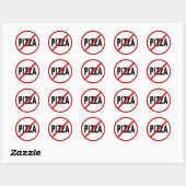 Haate Pizza /No Pizza Allowed Sign Statement Ronde Sticker (Vel)