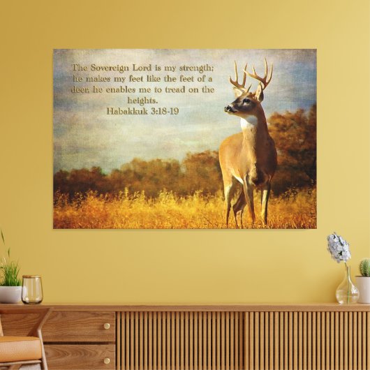 Habakkuk 3:18 Inspirerend Canvas Afdruk (Insitu (Woonkamer))