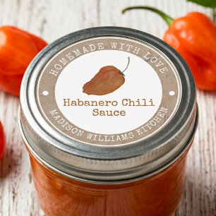 Habanero Chilisaus Thuisgemaakt Sinaasappel Chil Ronde Sticker