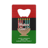 HABARI GANI Kwanzaa Kredietkaart Flessenopener (Voorkant)
