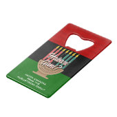 HABARI GANI Kwanzaa Kredietkaart Flessenopener (Voorkant Gekanteld)