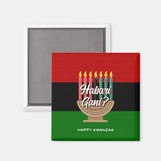 HABARI GANI Kwanzaa Magnet Magneet (Voorkant / Achterkant)