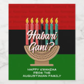 HABARI GANI Kwanzaa Wijn Etiket (Enkel label)