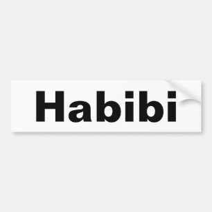 "Habibi" حبيبي één woord minimalisme Bumpersticker