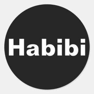 "Habibi" حبيبي één woord minimalisme Ronde Sticker