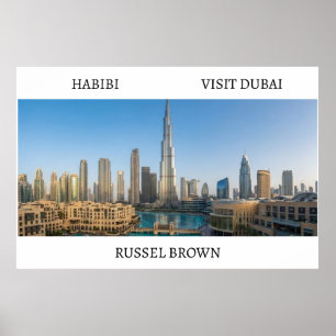 Habibi kom naar Dubai Modern Reizen Poster