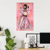 Habibi roze buikdanseres poster (Thuiskantoor)