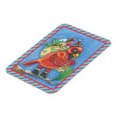 HABILLÉ EN PÈRE NOËL ROUGE, MAGNET CARDINAL DE NOË (Côté Gauche)