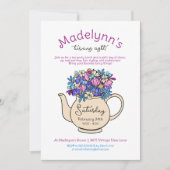 Habille Tea Party Filles Anniversaire Invitation (Devant)