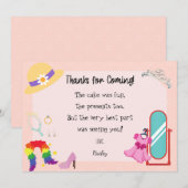 Habille-toi Carte de remerciements de mode (Devant / Derrière)