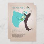 Habillée invitation (bleue) de couples (Devant / Derrière)