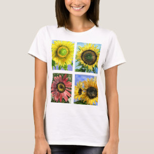 Habillement de T-shirt de cinq tournesols