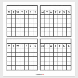 Habit Tracker, Bullet Journal, Maand Grid Kalender Sticker