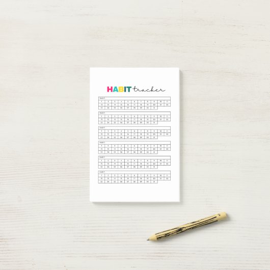 Habit Tracker Planner Journal Post-it® Notes (Op bureau)