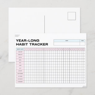 Habit-tracker van een jaar briefkaart