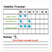 Habits Fitness Weekly Tracker Herinneringen Opmerk Rubberstempel