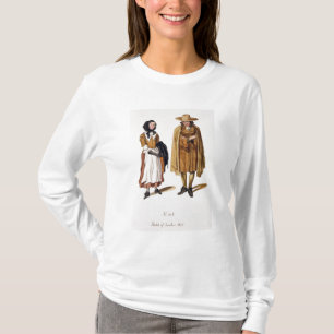 Habits van Quakers, 1675 (gekleurde graving) T-shirt