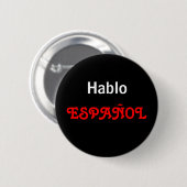 Hablo ESPAÑOL Ronde Button 5,7 Cm (Voorkant /achterkant)
