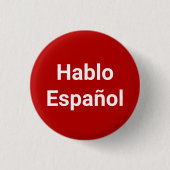 Hablo Español rood wit Ik spreek Spaanknoop Ronde Button 3,2 Cm (Voorkant)