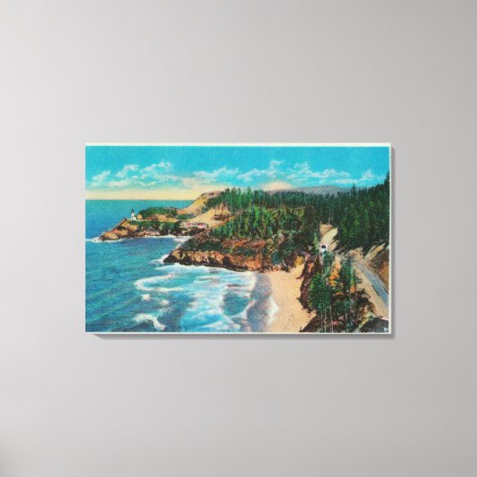 Hacenta Head Lighthouse en Cape PerpetuaCoast Canvas Afdruk (Voorkant)