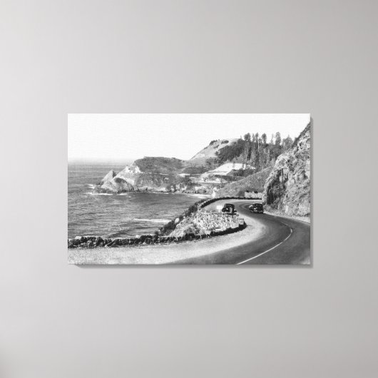 Hacenta Head Lighthouse en Oregon Coast Highway Canvas Afdruk (Voorkant)