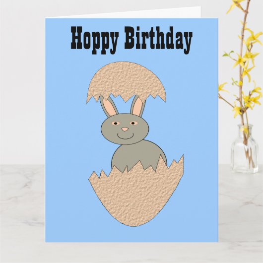 Hachage de lapin à partir d'oeuf Carte personnalis (Fleur jaune)