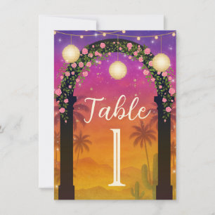 Hacienda Sunset Bruisende Fiesta Tafel Nummers Kaart