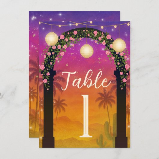 Hacienda Sunset Fiesta Vibrant Numéros de table (Devant / Derrière)