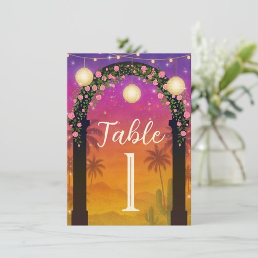 Hacienda Sunset Fiesta Vibrant Numéros de table (Debout devant)