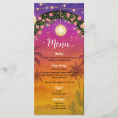 Hacienda Sunset Floral Arch 15th Quinceañera Menu (Voorkant)