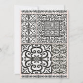 Hacienda Tegel Zwart Wit Blush Modern Huwelijk Kaart (Achterkant)