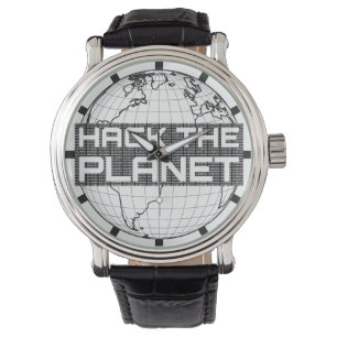 Hack de Planet Dark Wereldbol Computer Hacker Desi Horloge