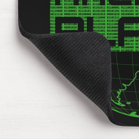 Hack the Planet Green Globe Computer Hacker Design Muismat (Hoek)