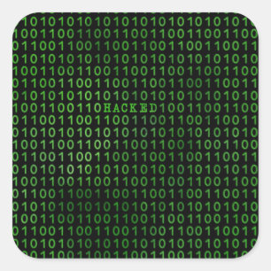 HACKED-computercode Vierkante Sticker