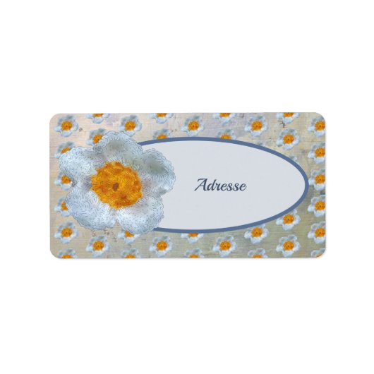 häckelblume  Adressaufkleber Etiket (Voorkant)