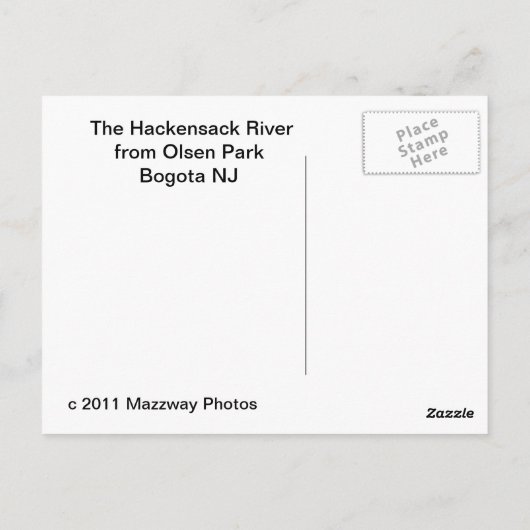 Hackensack River from Olsen Park Briefkaart (Achterkant)