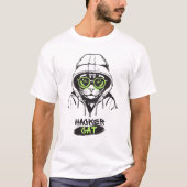 Hacker Cat | Cool, technisch onderlegd T-shirt (Voorkant)