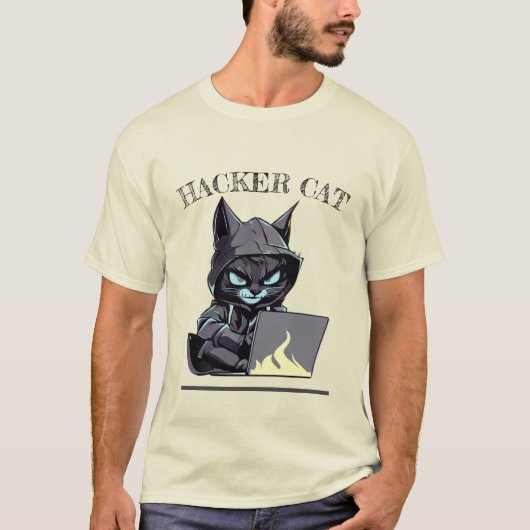Hacker Cat T-shirt (Voorkant)