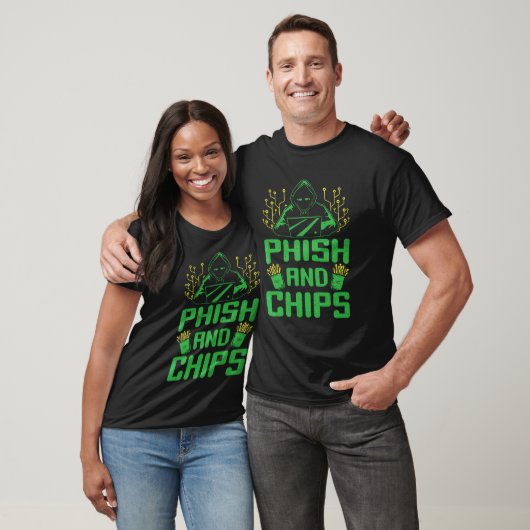 Hacker Computer Code Phish en Chips Cybersecurity T-shirt (Unisex)