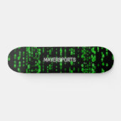 Hacker green number design skateboard (Horizontaal)