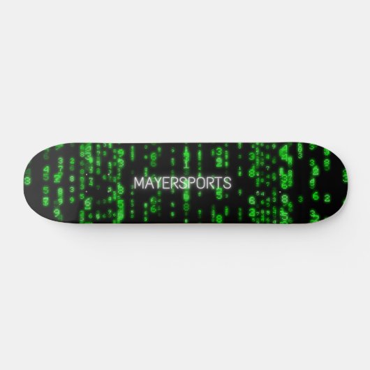 Hacker green number design skateboard (Horizontaal)