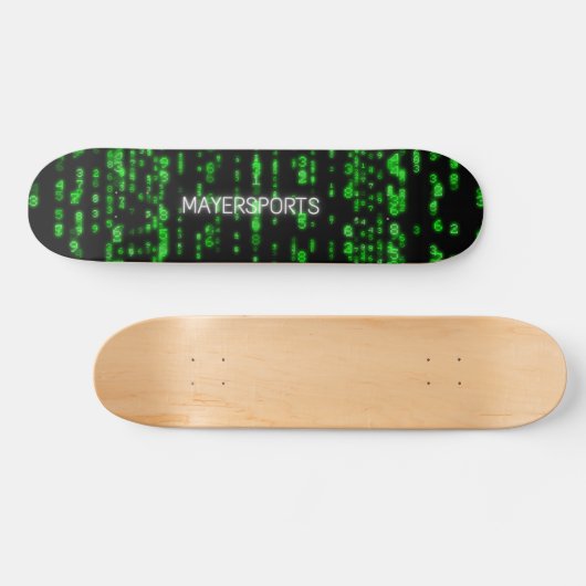Hacker green number design skateboard (Horizontaal)